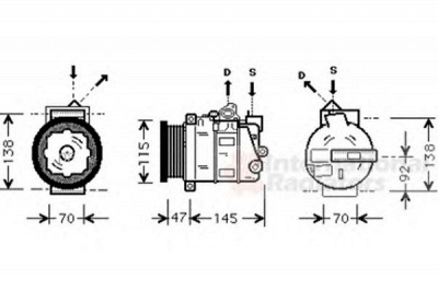 VAN WEZEL 3000k390 -  Компрессор, кондиционер